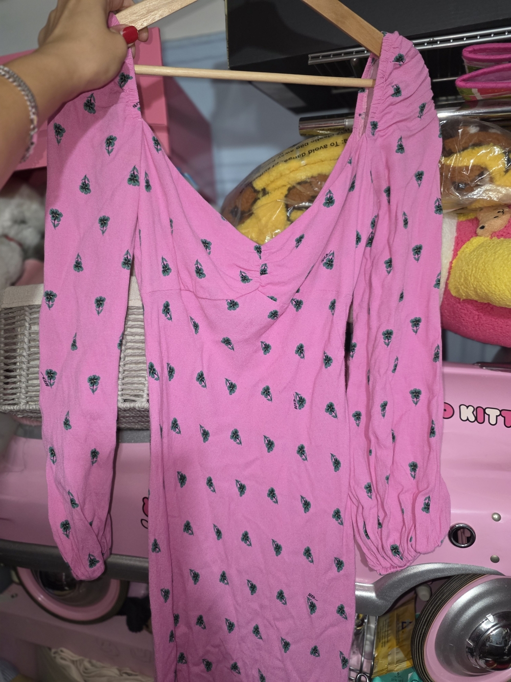 AFRM Pink Floral Print Long Sleeve Dress